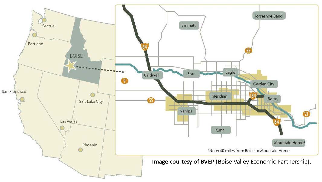 Treasure Valley Map with BVEP note