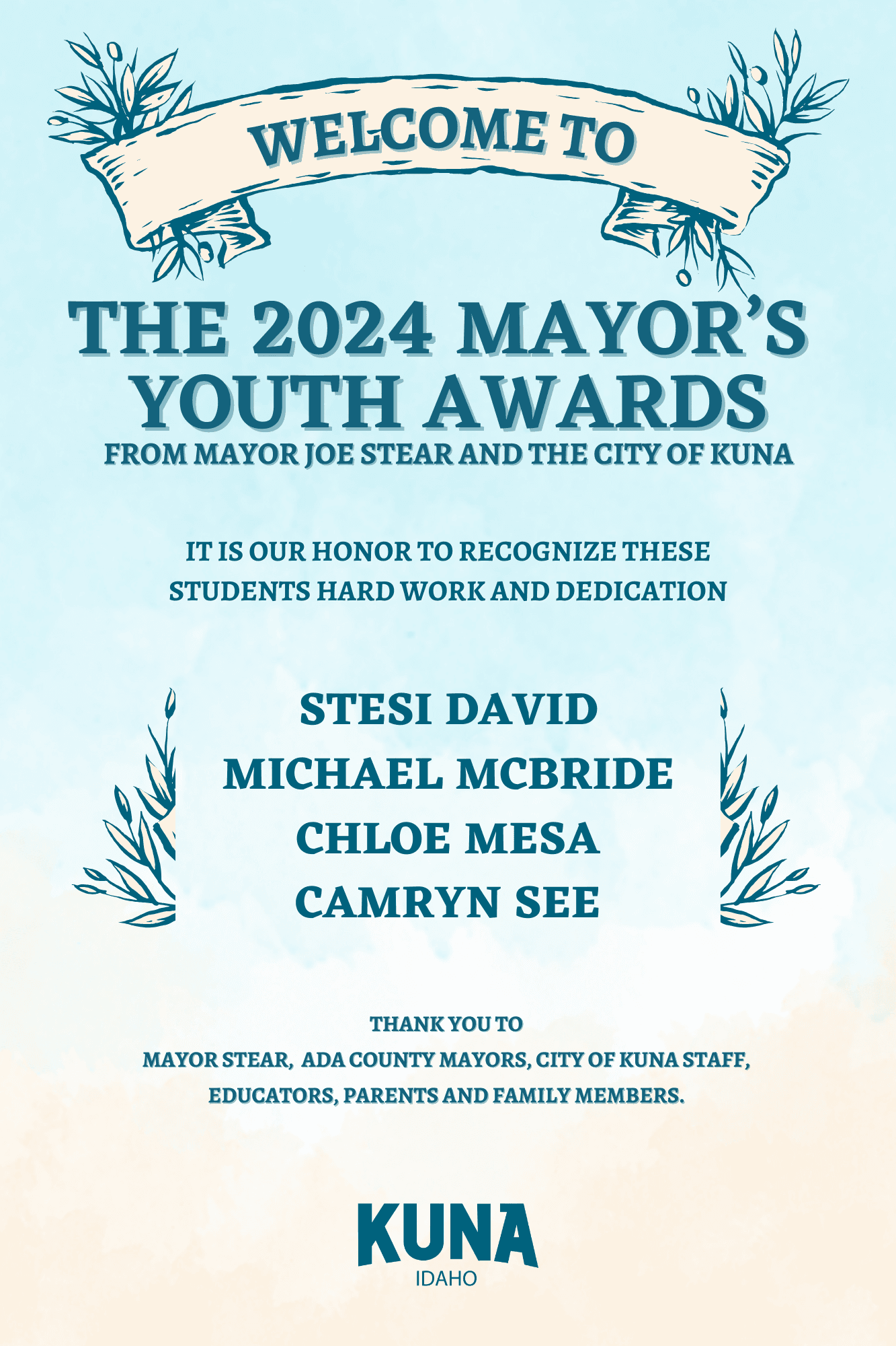2024 Mayor Youth Award Posters